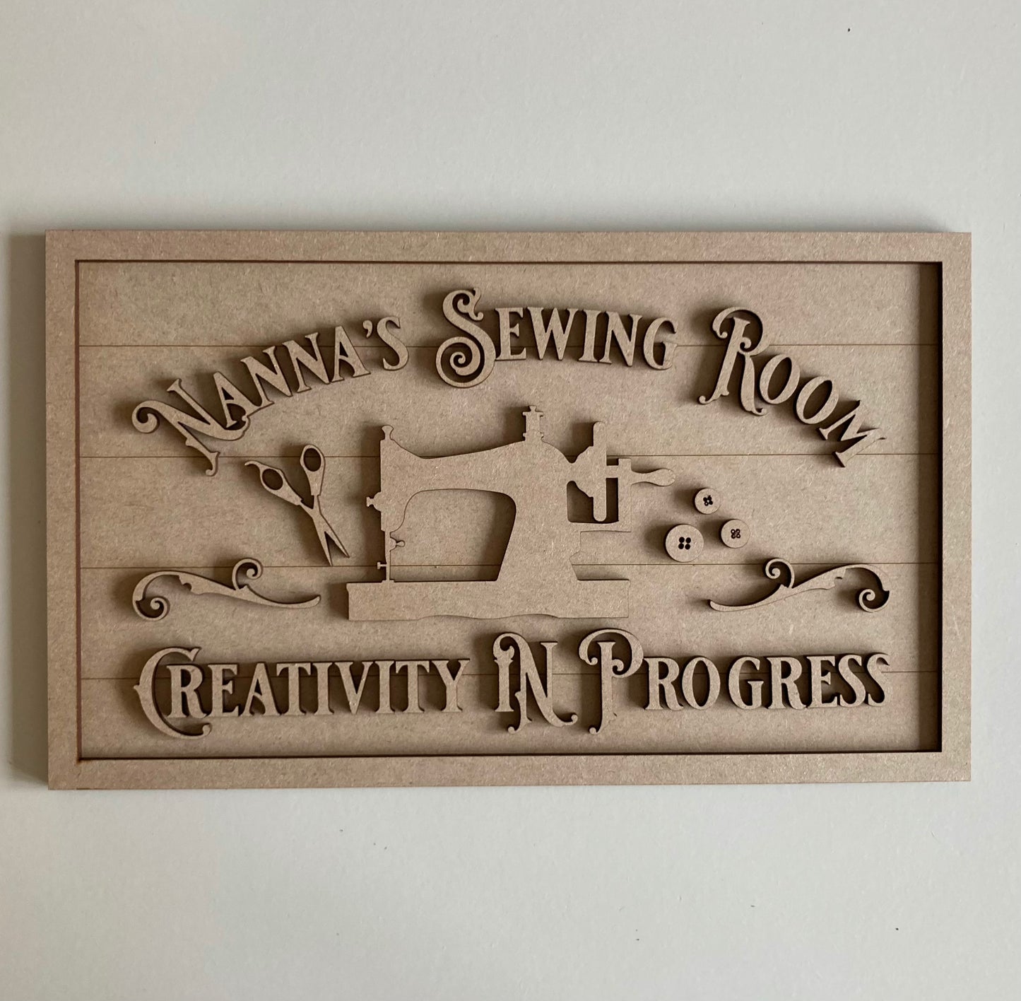 30cm Nanna's Sewing Room Sign