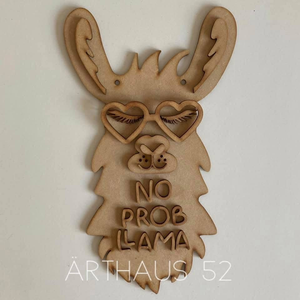 30cm No Probllama Door Hanger