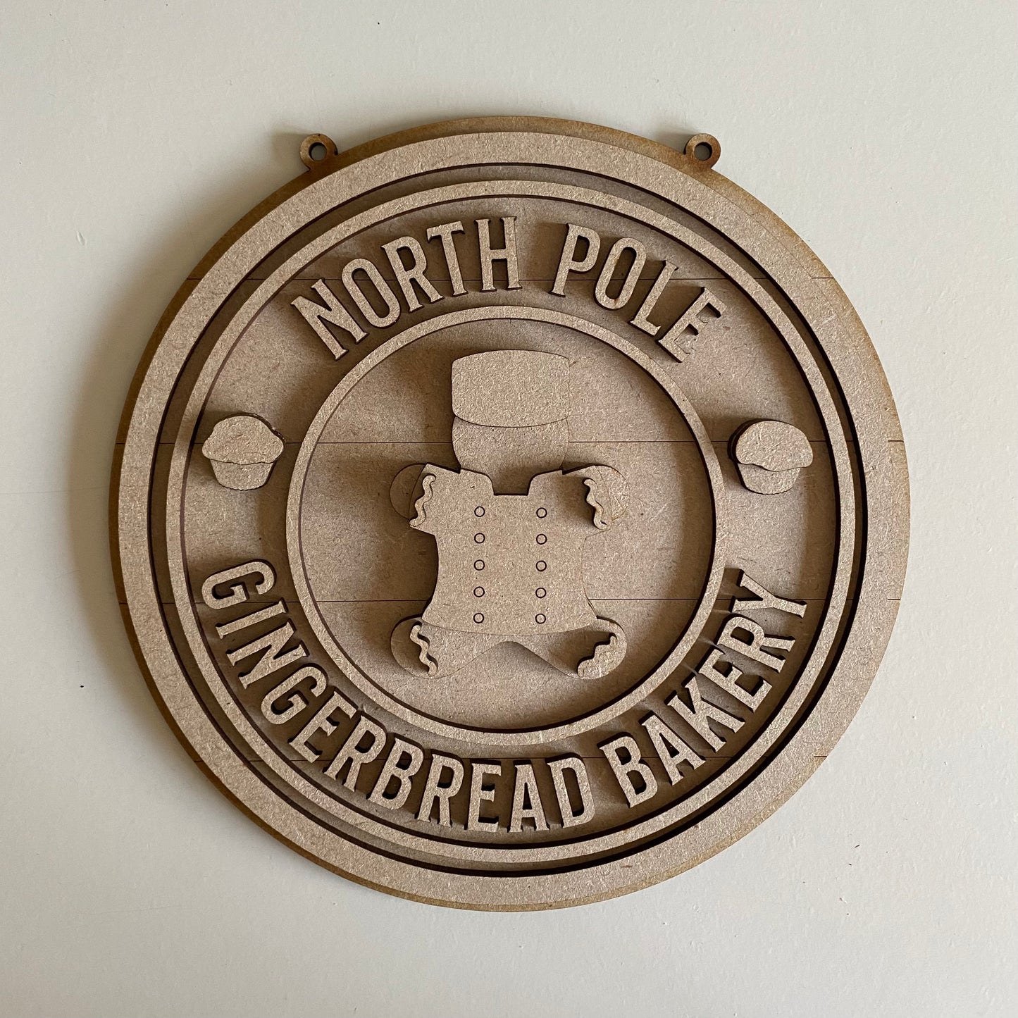 20cm North Pole Gingerbread Bakery Sign