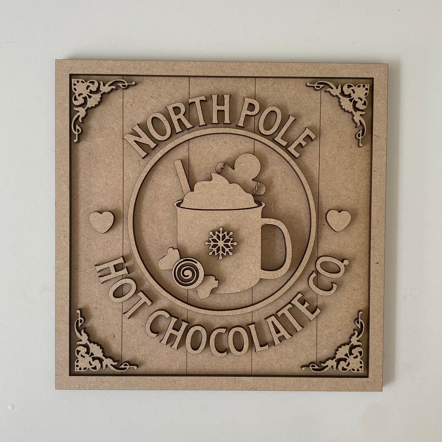 19cm North Pole Hot Chocolate Co Sign