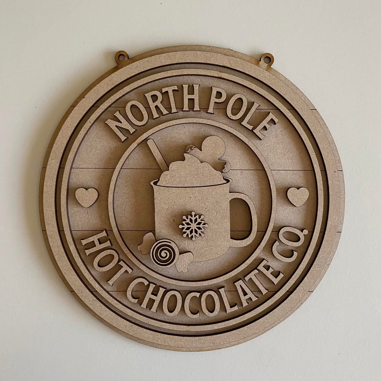 20cm North Pole Hot Chocolate Co Sign