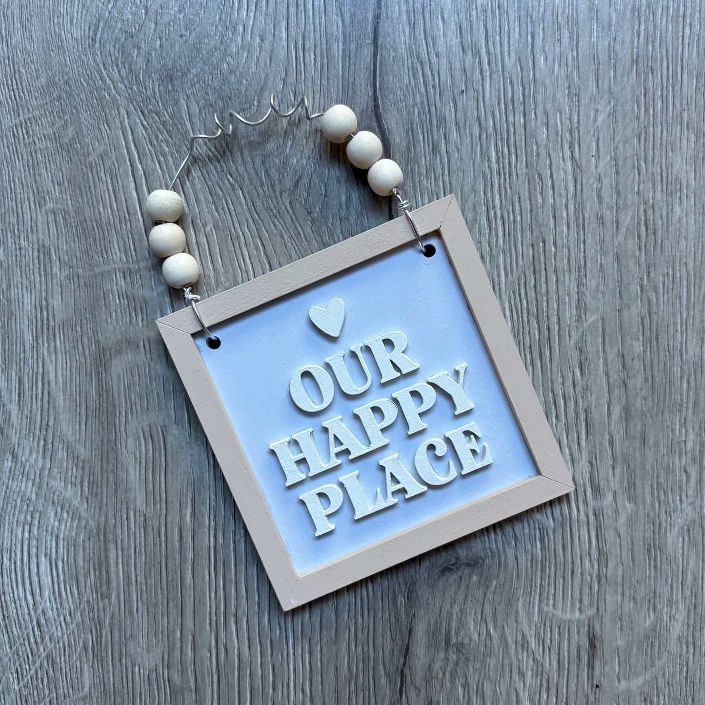9cm Our Happy Place Painted Mini Frame