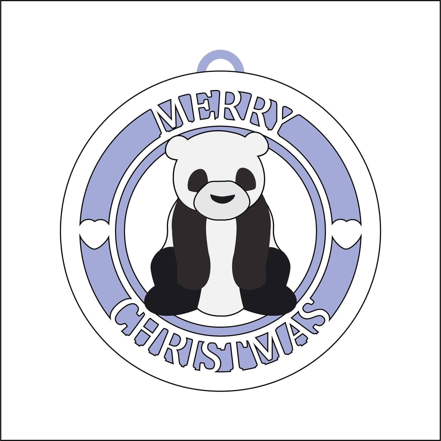 10cm Merry Christmas Panda Bauble
