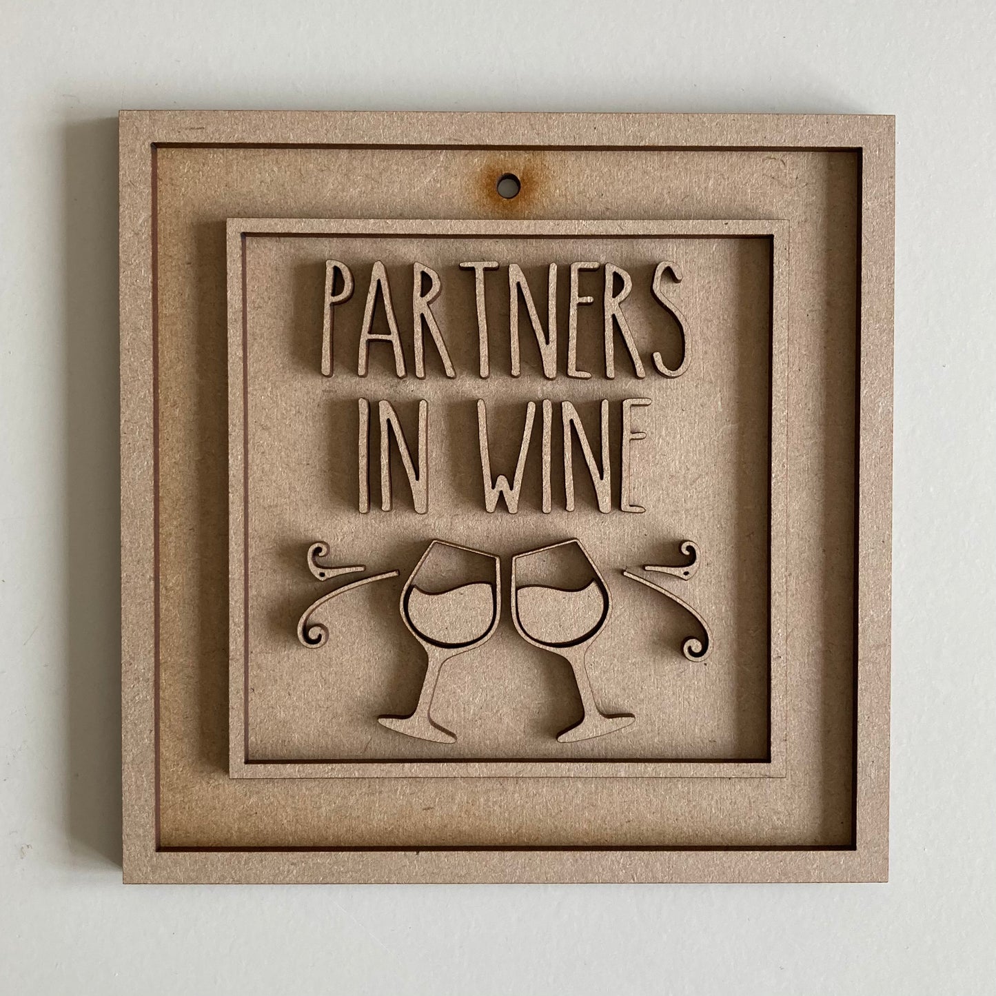 15cm Partners in Wine Sign