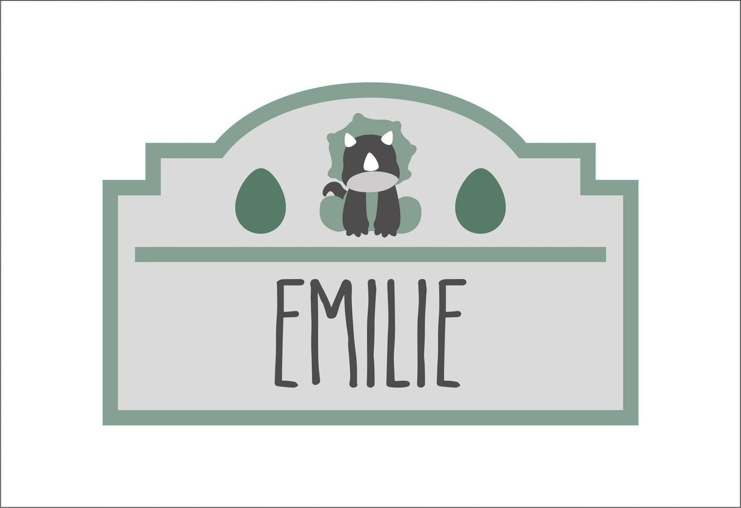 30cm Dinosaur & Eggs Personalised Door Sign