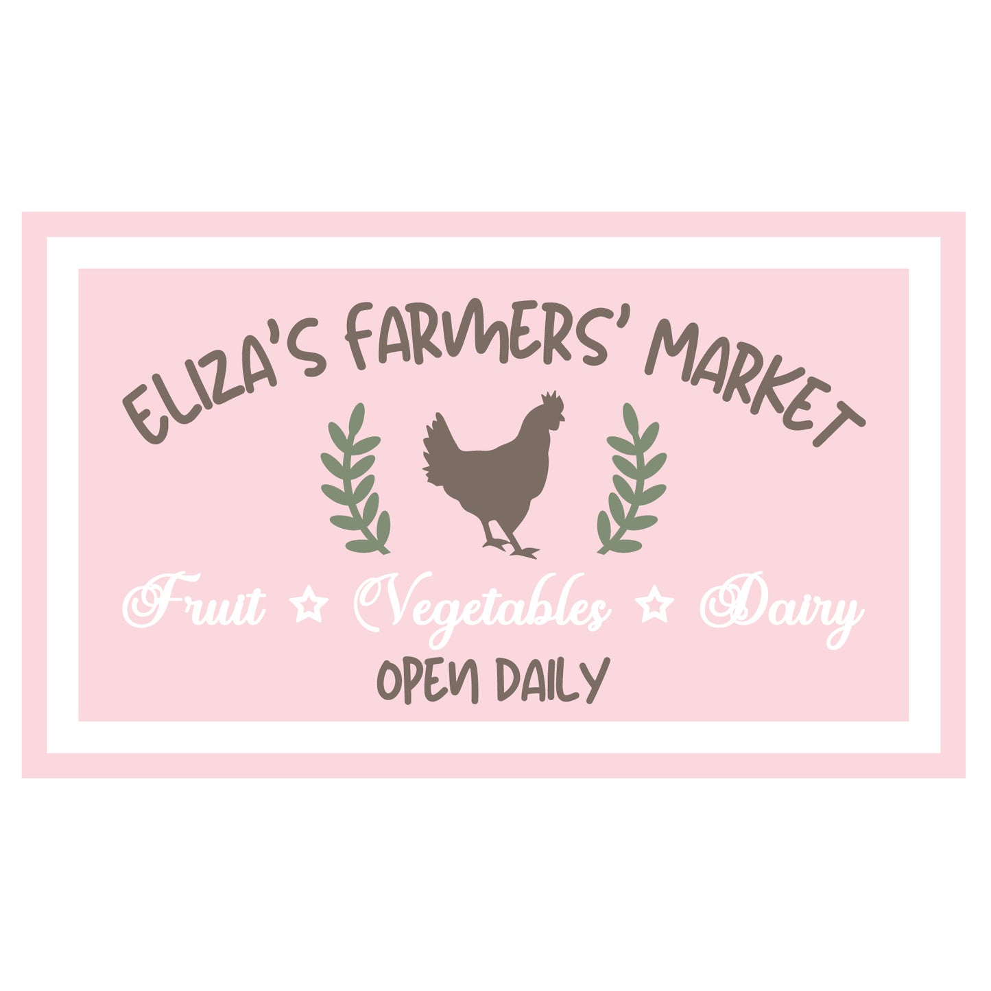 30cm Personalised Farmers Market Sign