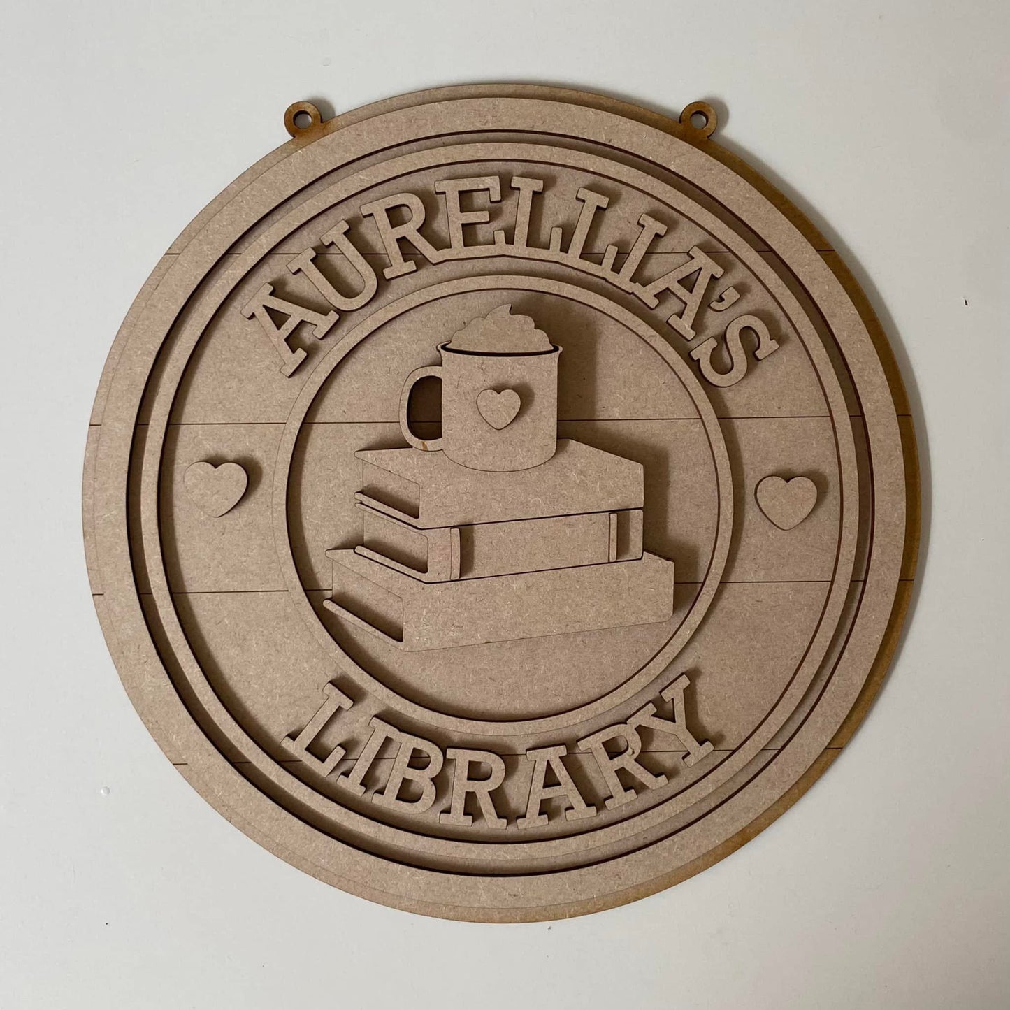 20cm Personalised Library Sign