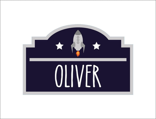 30cm Space Rocket Personalised Door Sign