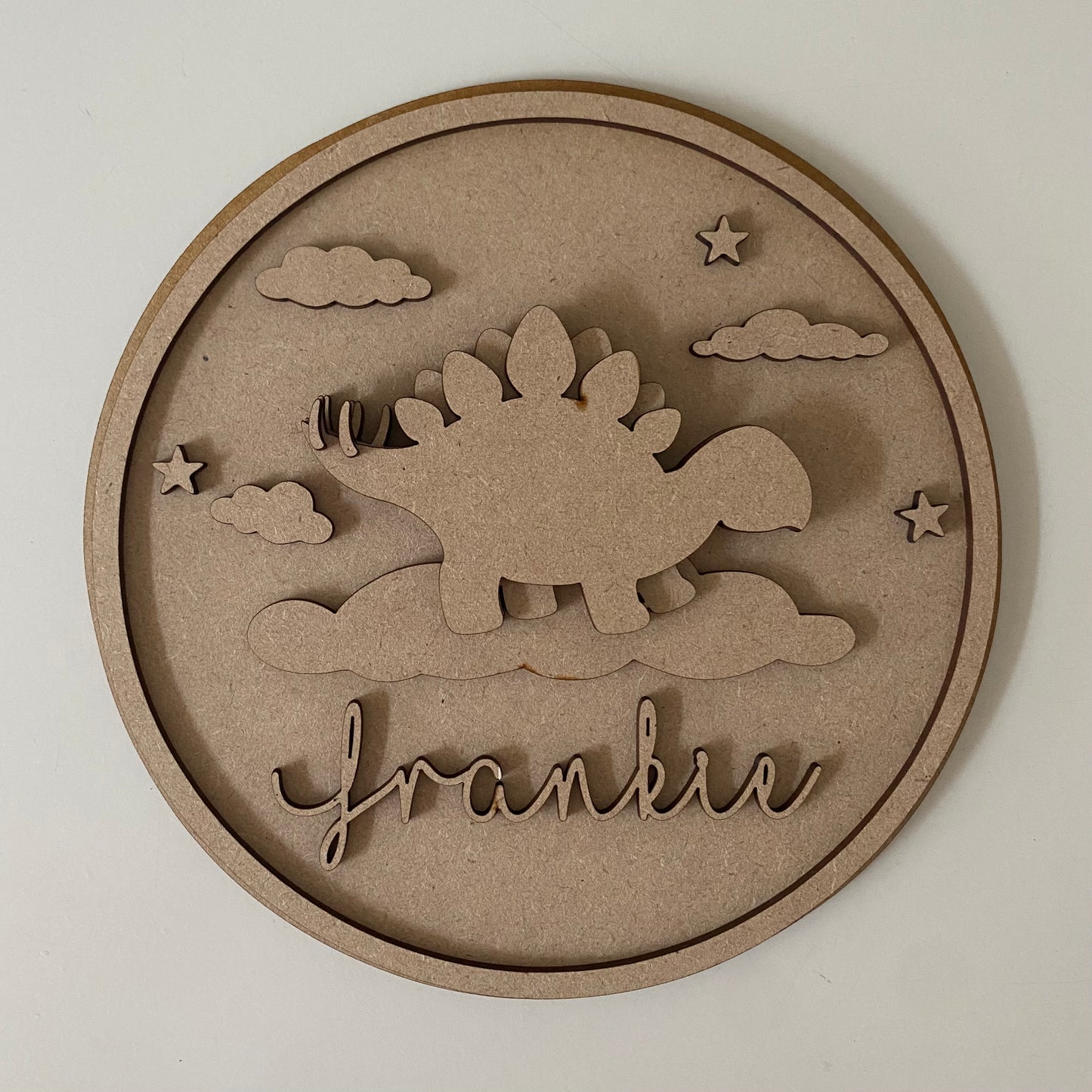 20cm Personalised Dinosaur Stegosaurus Sign