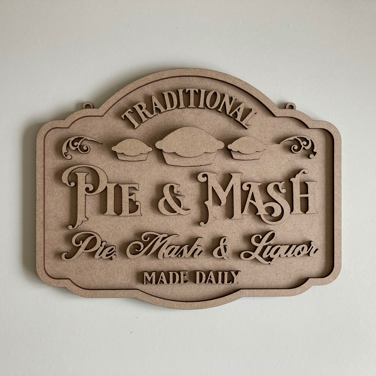 25cm Pie Mash & Liquor Sign