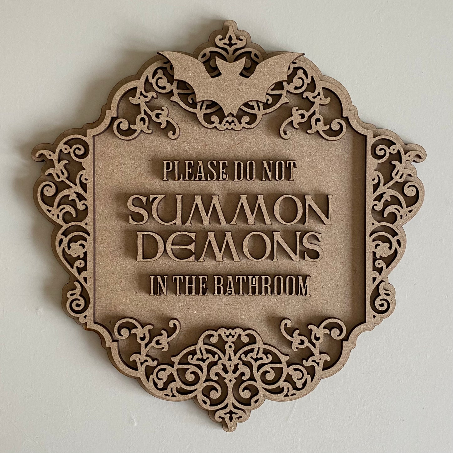 20cm Please Do Not Summon Demons In The Bathroom Sign
