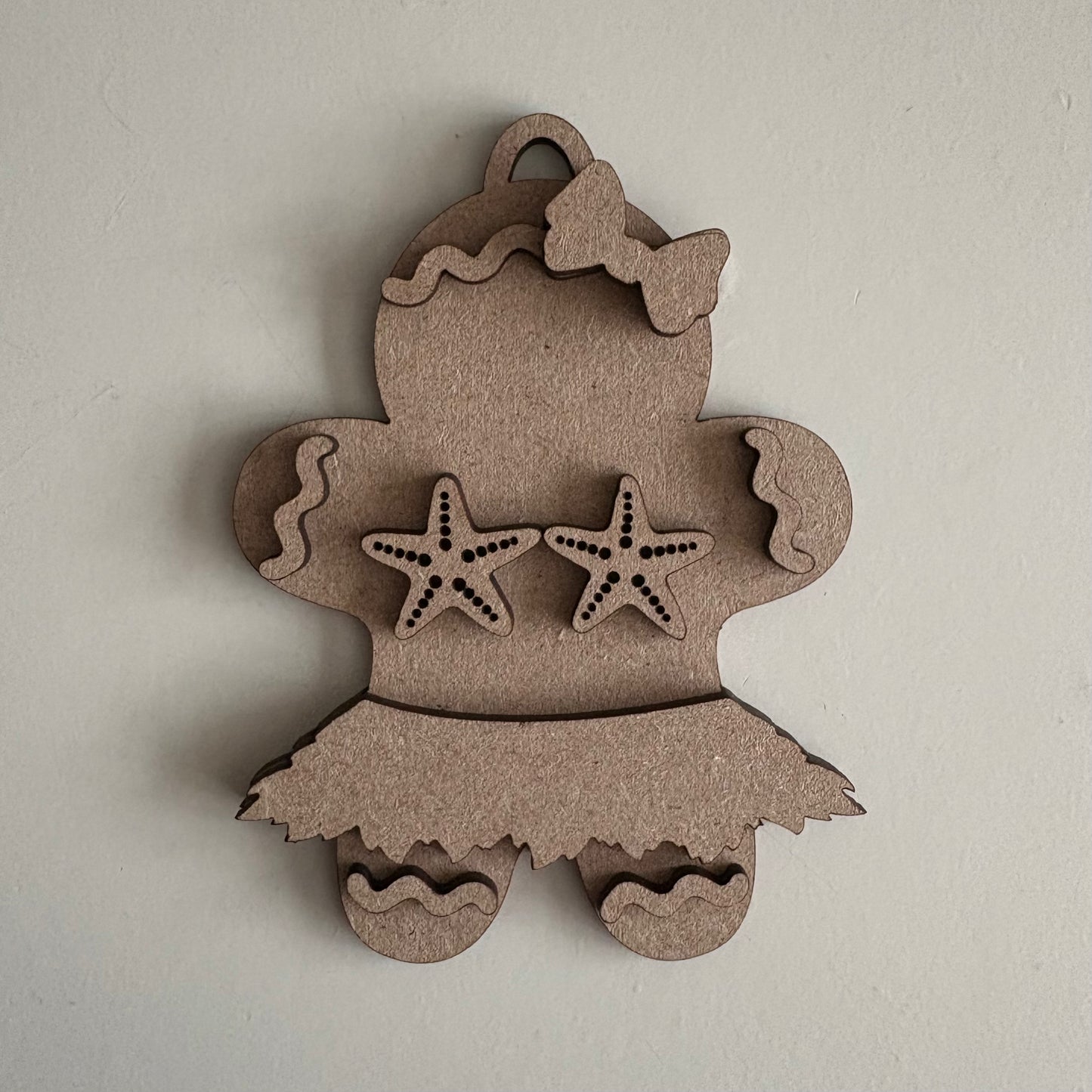 10cm Primitive Gingerbread Lady Beach Ready Decoration
