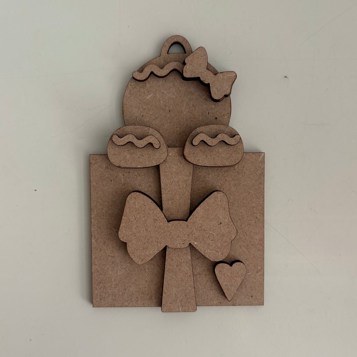 12cm Primitive Gingerbread Lady In A Present Decoration