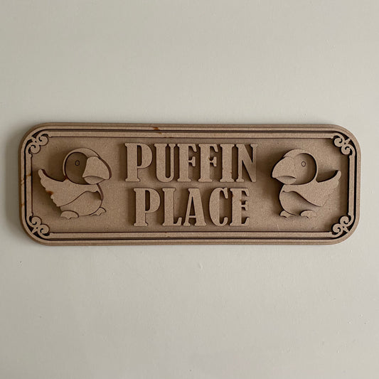 30cm Puffin Place Sign