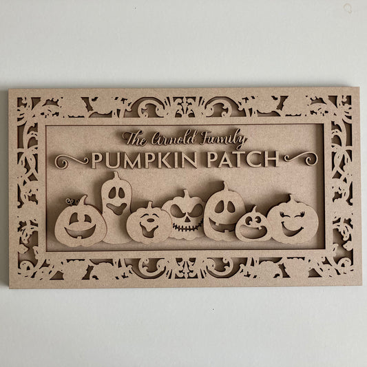 30cm Personalised Pumpkin Patch Sign