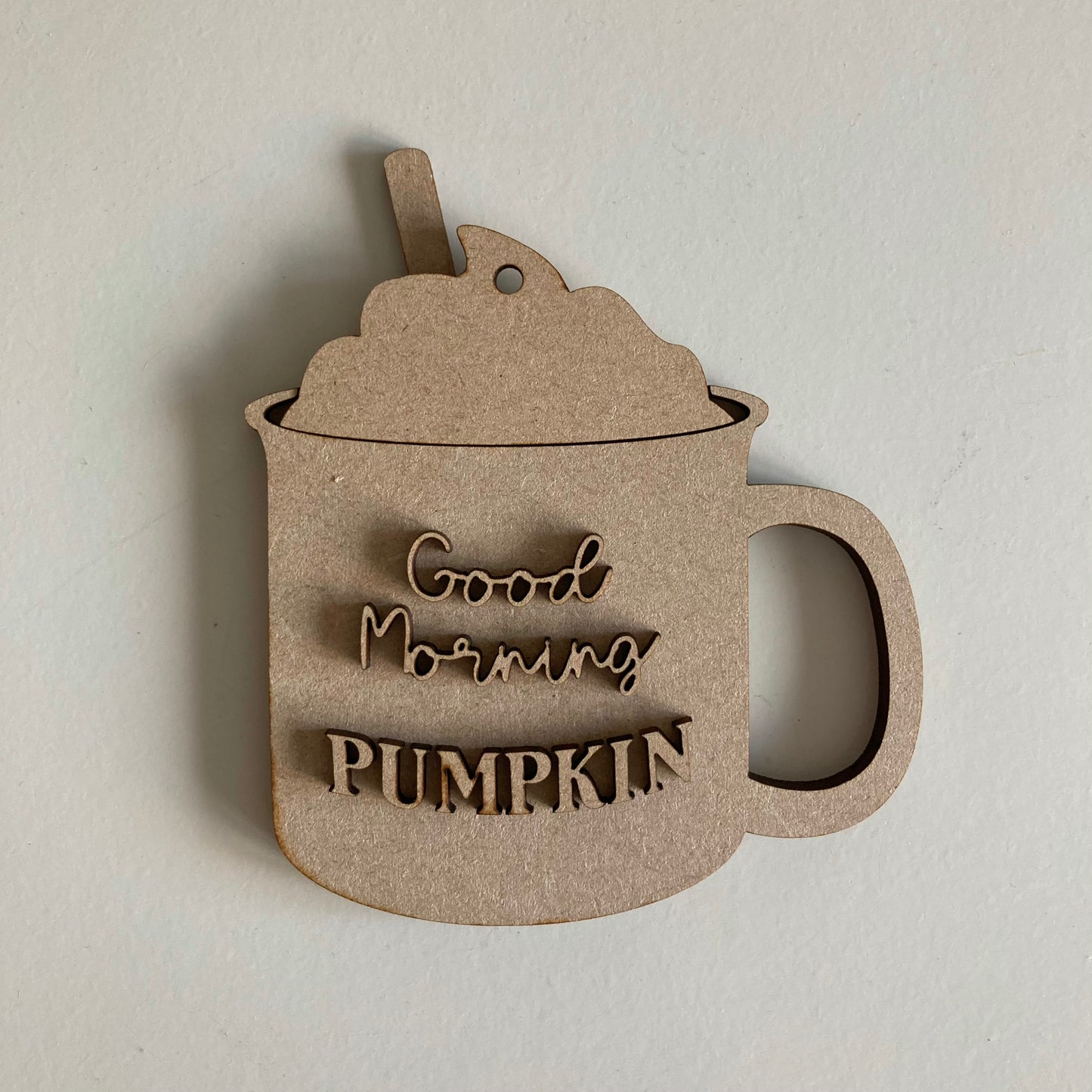 12cm Good Morning Pumpkin Mug Decoration