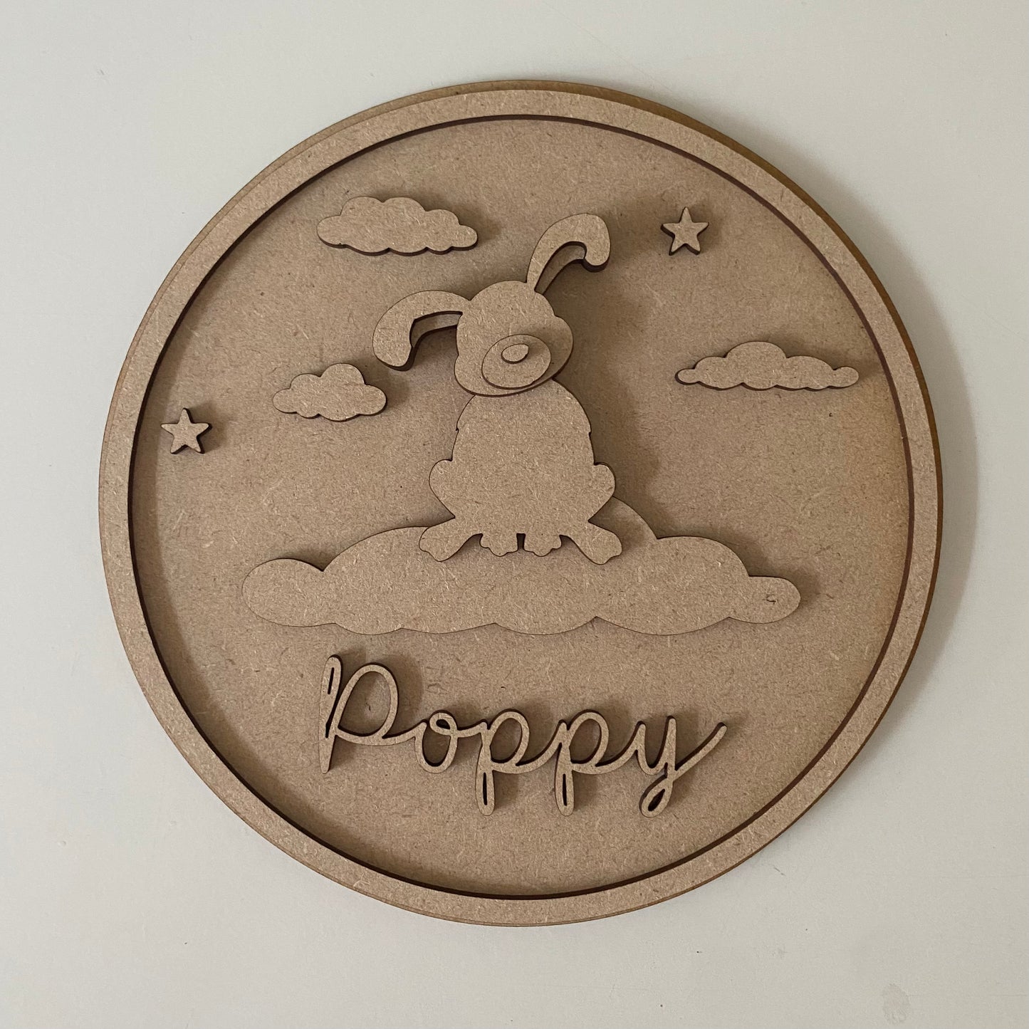 20cm Personalised Rabbit On A Cloud Sign