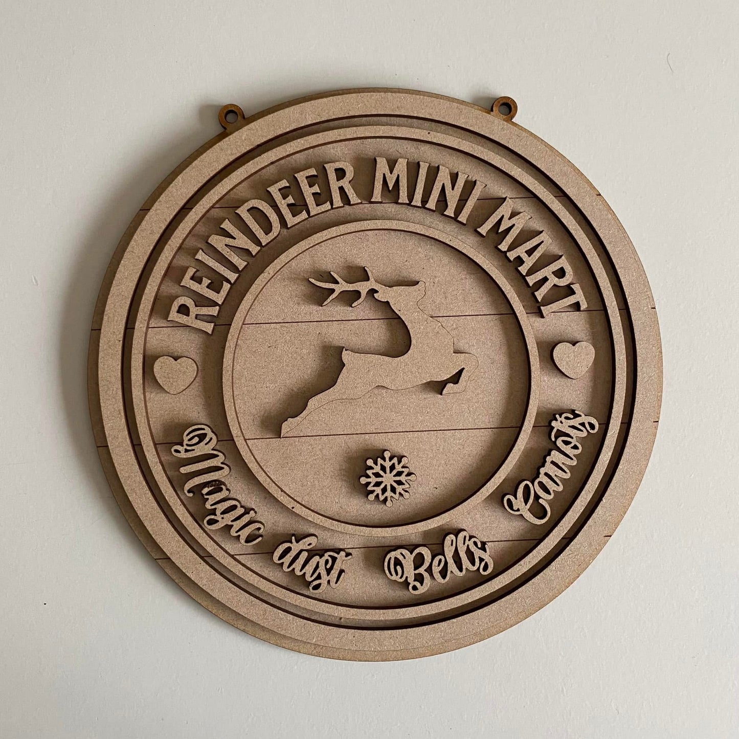 20cm Reindeer Mini Mart Sign