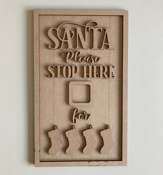 30cm Santa Please Stop Here Sign