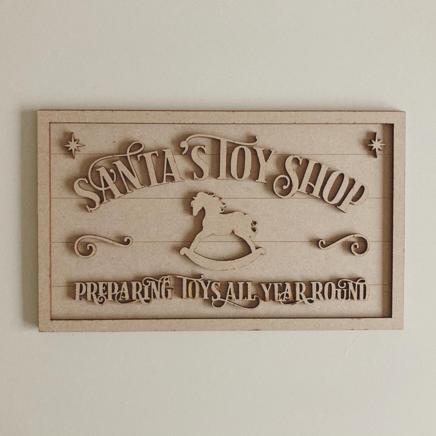 30cm Santa's Toy Shop Rectangle Sign
