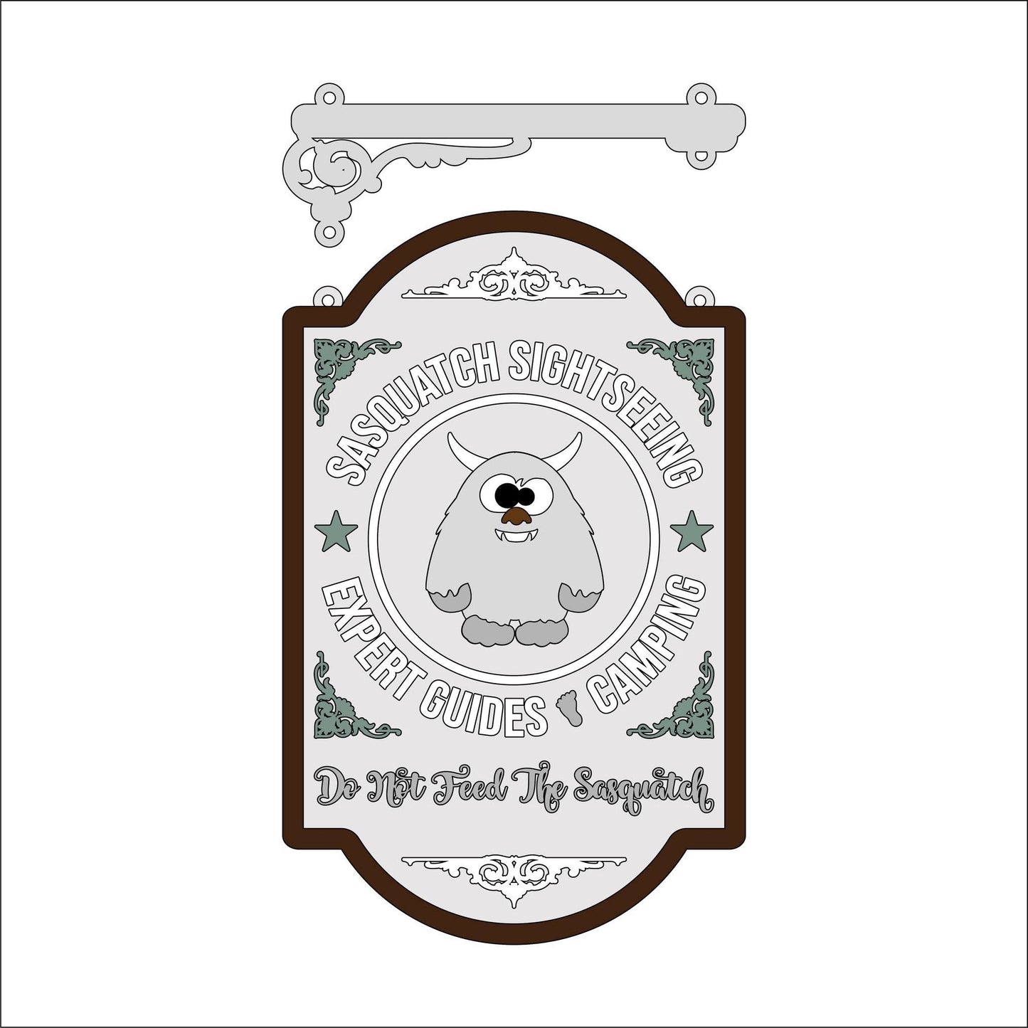 25cm Sasquatch Sightseeing Hanging Sign