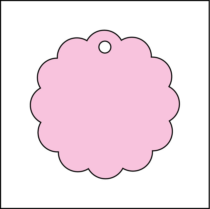 5cm Round Scalloped Gift Tag