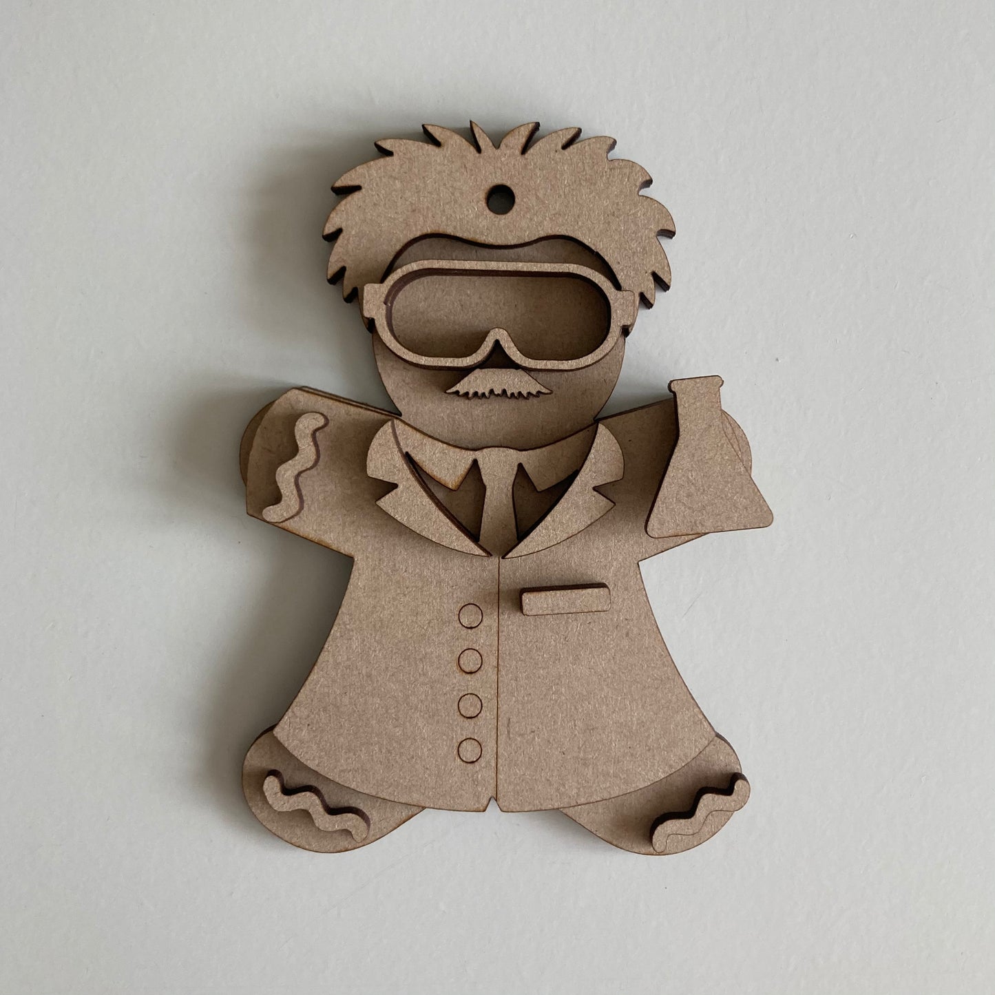 10cm Male Scientist Gingerbread Decoration