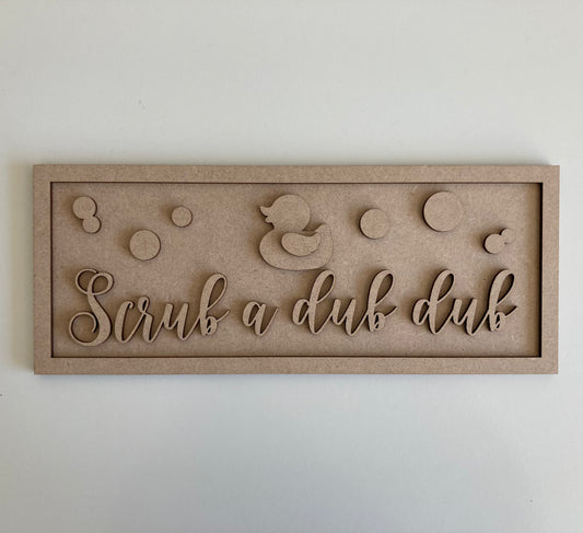 30cm Scrub A Dub Dub Duck Sign