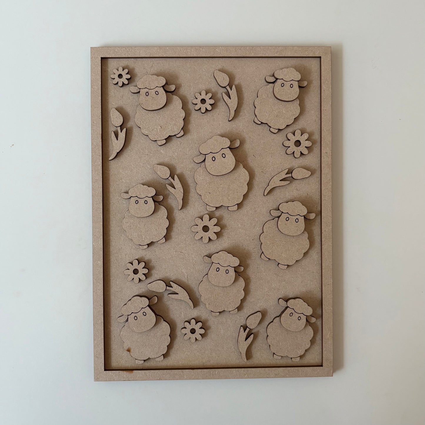 25cm Sheep & Flowers Pattern Sign