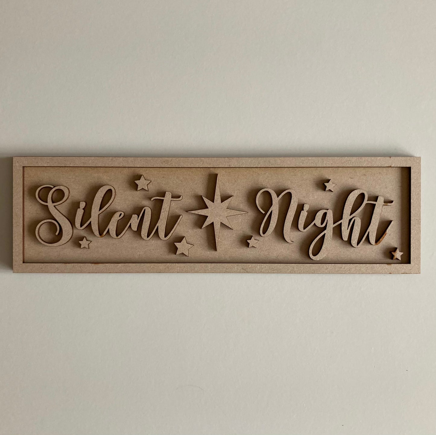 30cm Silent Night Rectangle Sign
