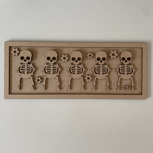 30cm Skeletons Rectangle Sign