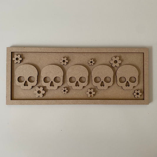 30cm Skulls Rectangle Sign