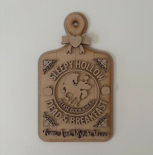 30cm Sleepy Hollow Dead & Breakfast Hanging Chopping Board
