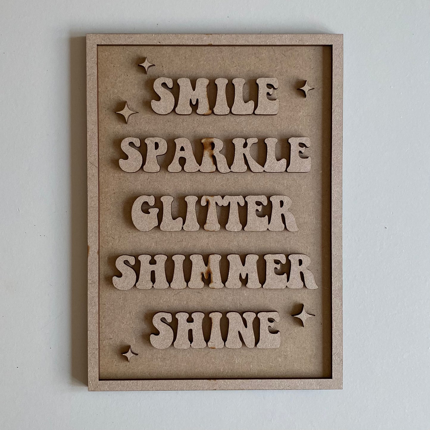 25cm Smile Sparkle Glitter Shimmer Sign