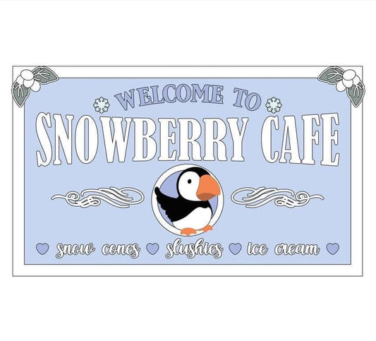 30cm Snowberry Cafe Puffin Sign