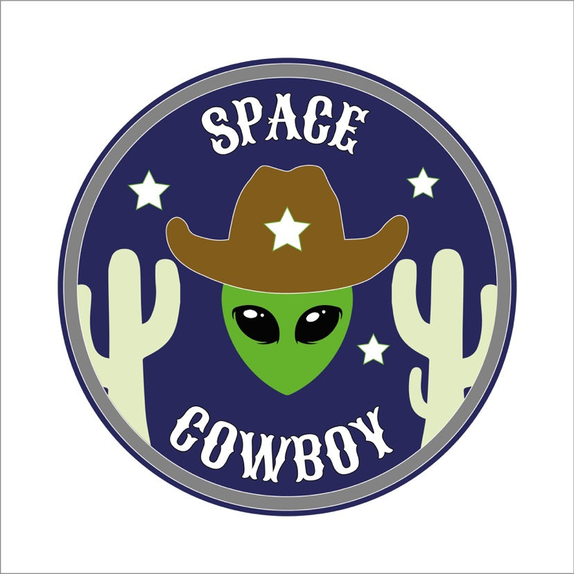 20cm Space Cowboy Sign