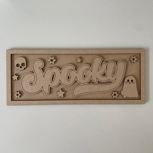 30cm Spooky Rectangle Sign