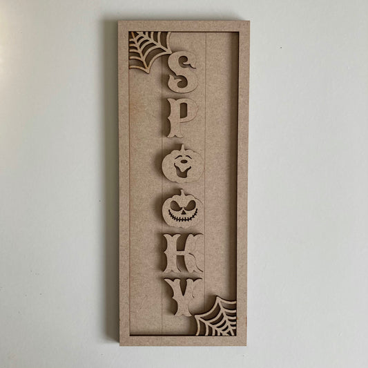 30cm Spooky Rectangle Sign