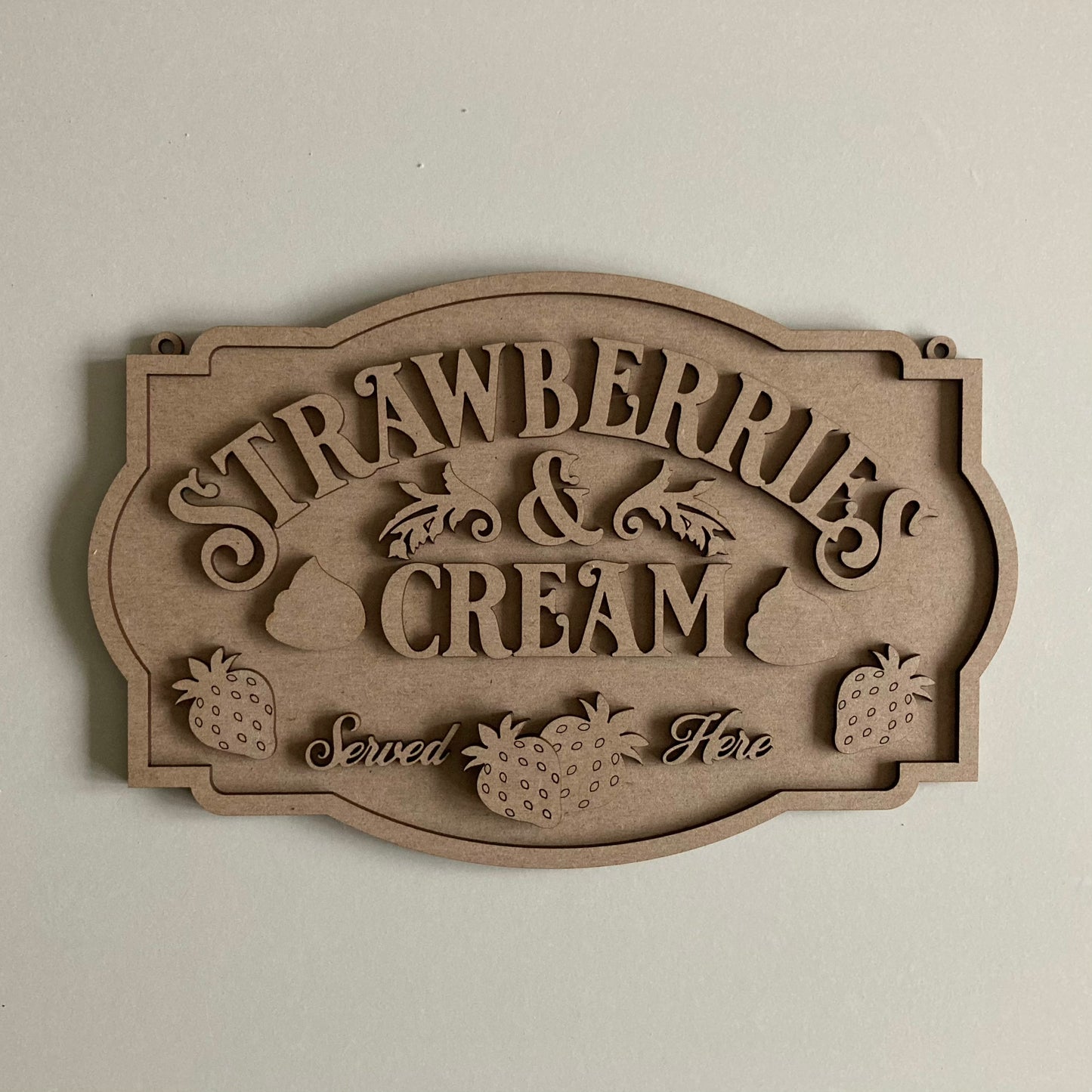 28cm Strawberries & Cream Sign