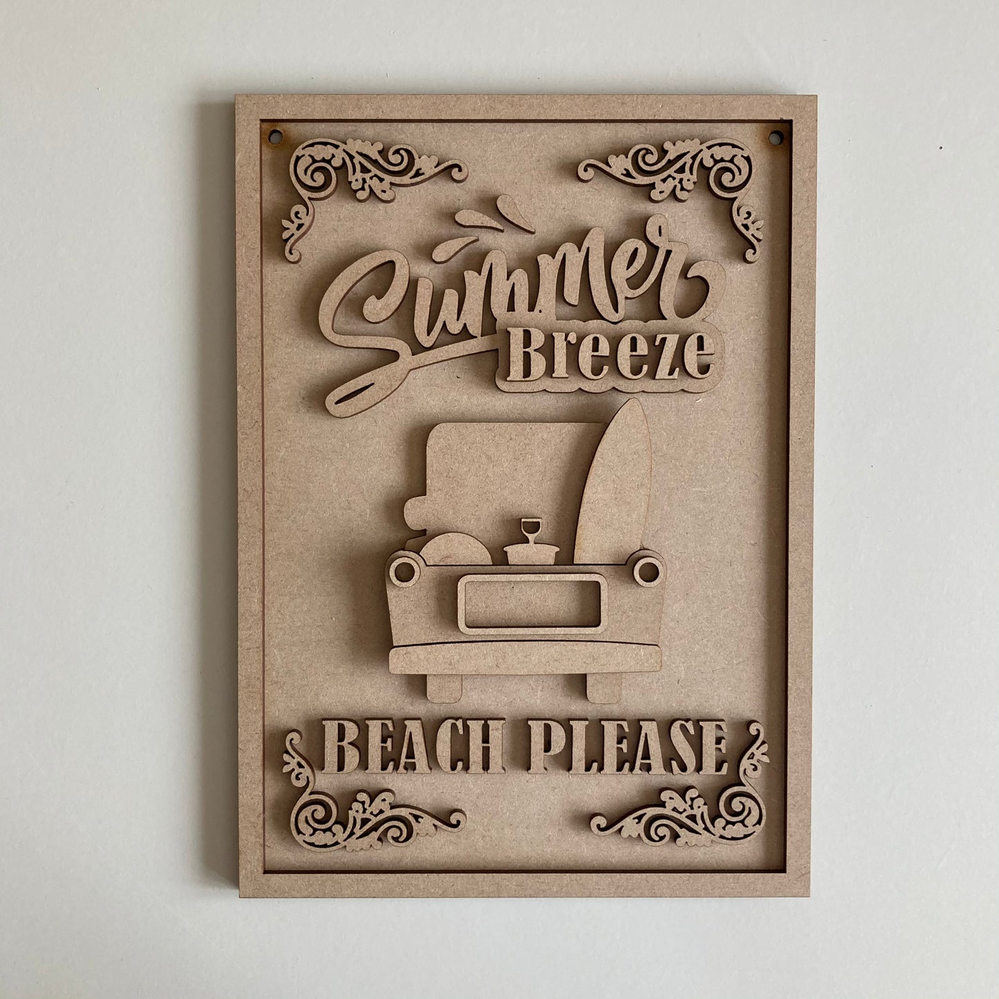 25cm Summer Breeze Beach Please Truck Sign