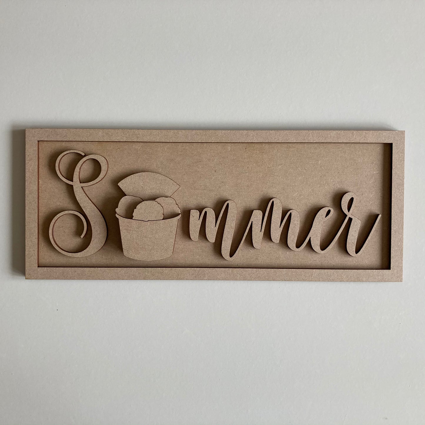 30cm Summer Ice Cream Rectangle Sign