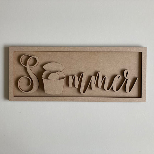 30cm Summer Ice Cream Rectangle Sign