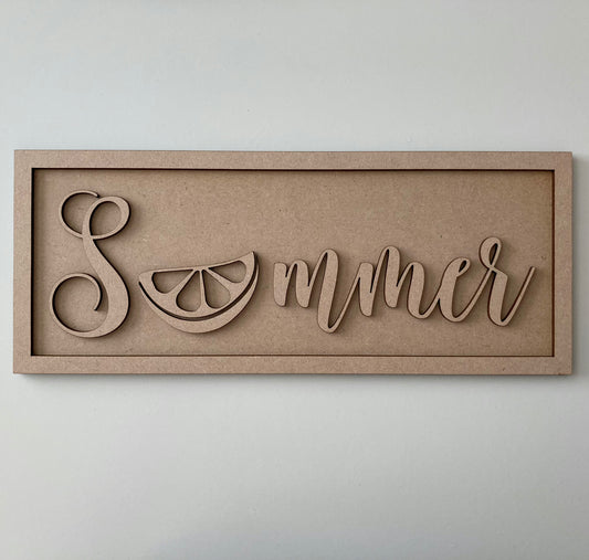 30cm Summer Lemon Rectangle Sign