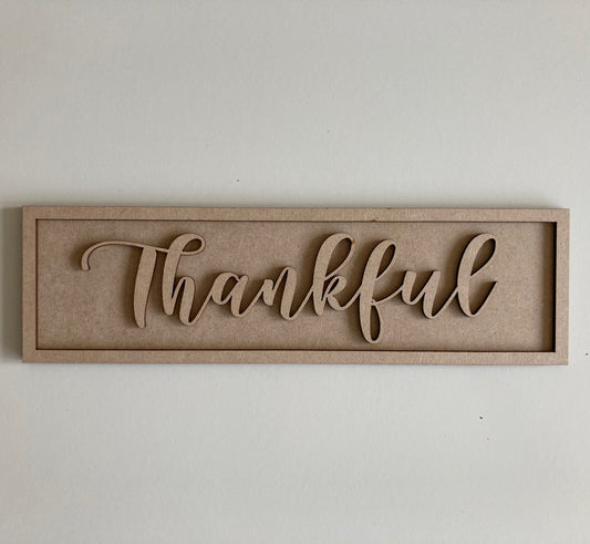 30cm Thankful Sign