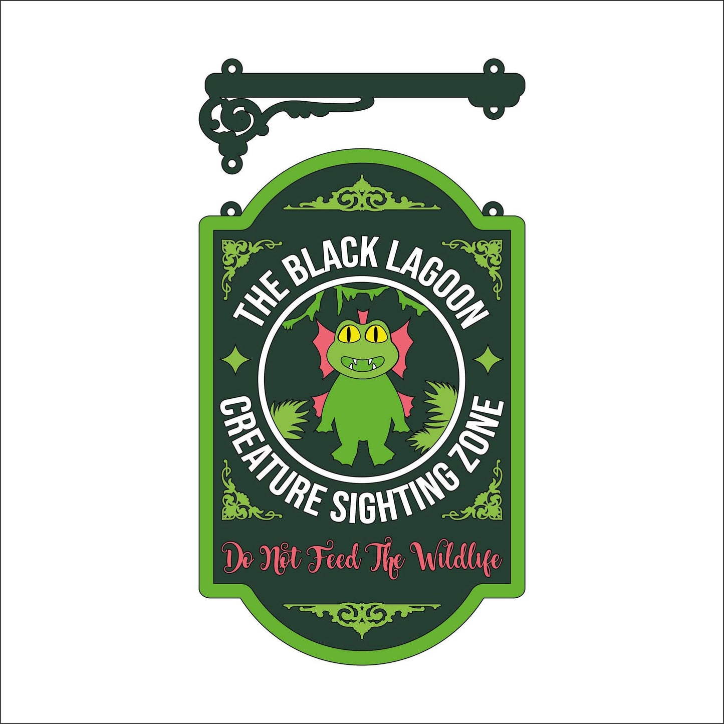 25cm The Black Lagoon Creature Sighting Zone Hanging Sign