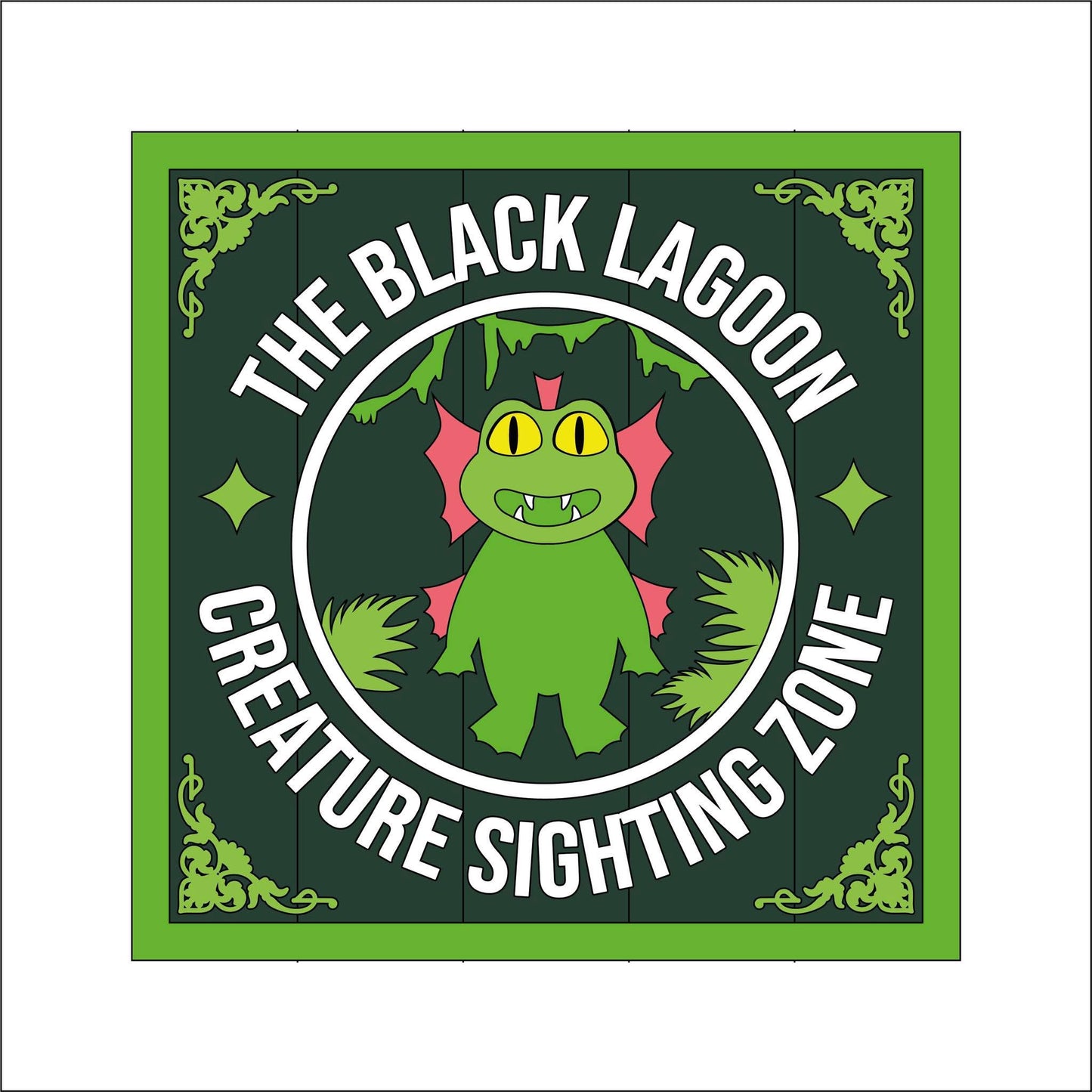 19cm The Black Lagoon Creature Sighting Zone Sign