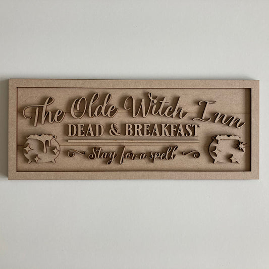 30cm The Olde Witch Inn Bed & Breakfast Sign