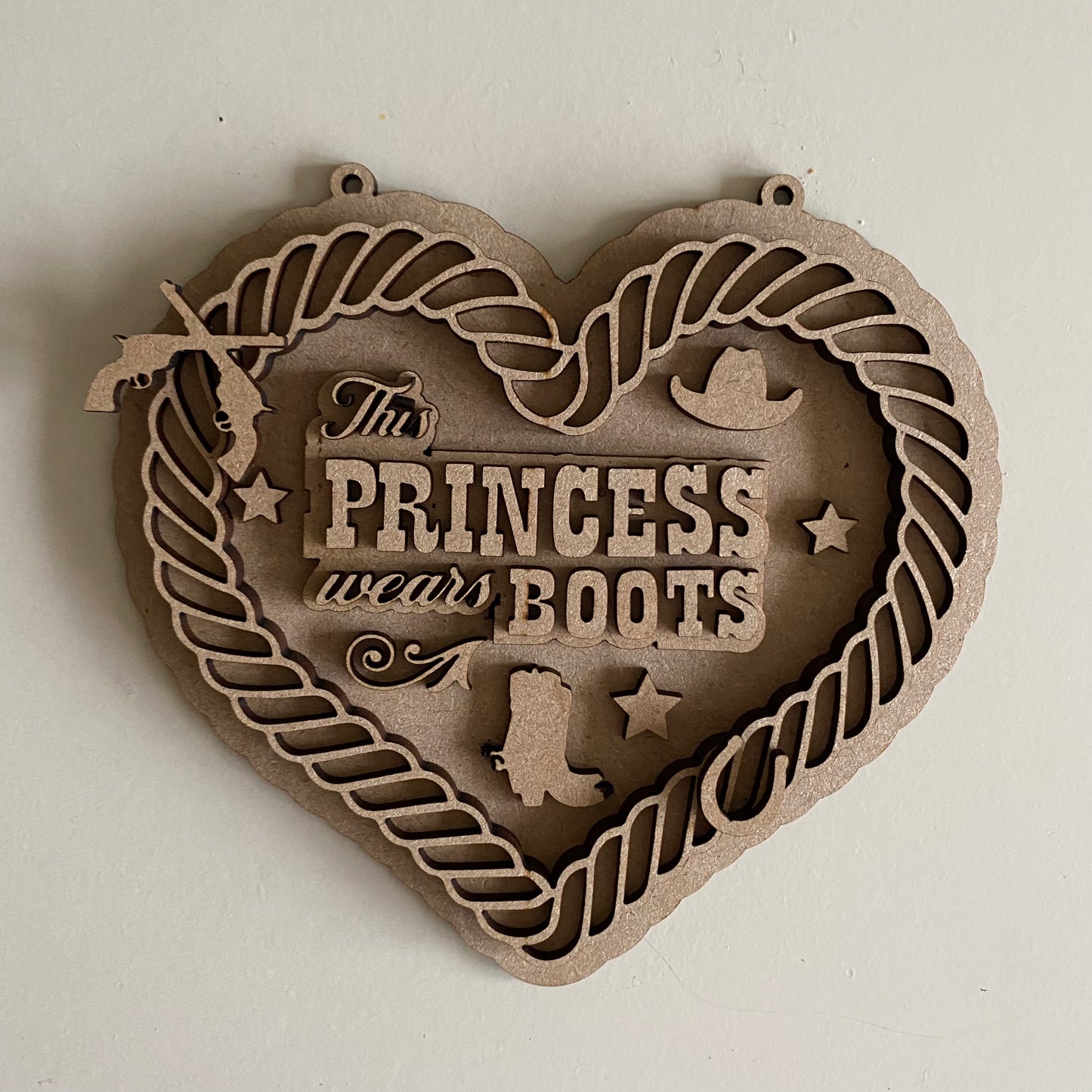 15cm This Princess Wears Boots Sign