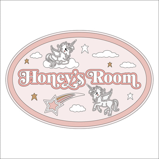 30cm Personalised Unicorn Oval Sign