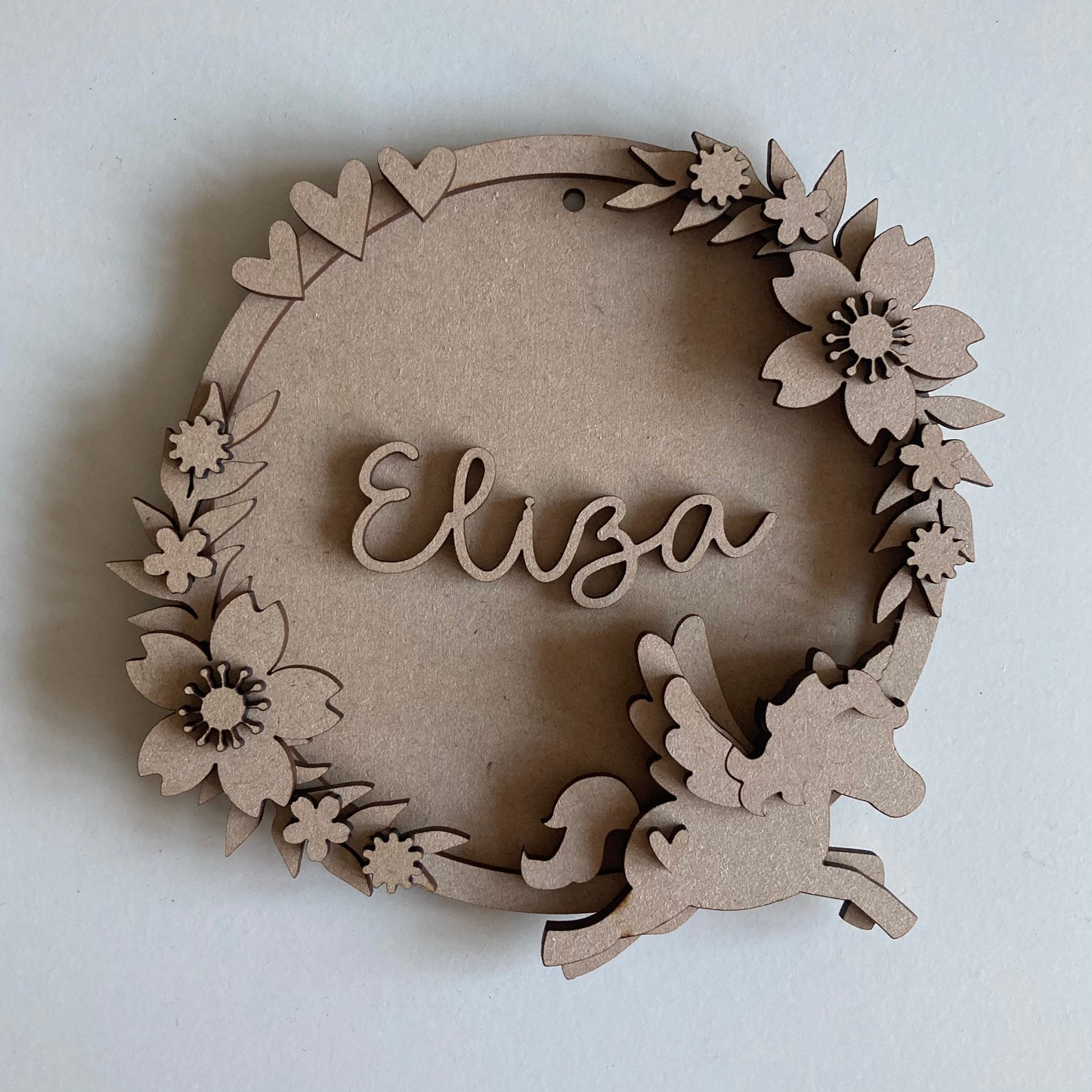 15cm Personalised Unicorn Wreath